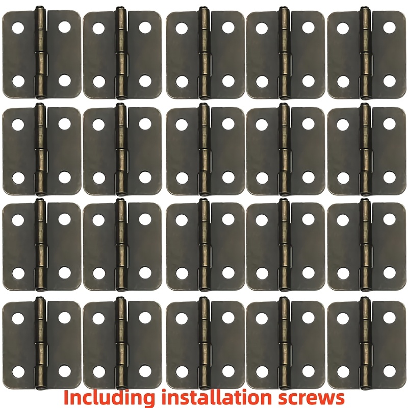 TEMU 20 Mini Charnières Métalliques, Taille 18*16Mm pour Boîte à Bijoux en Bois Mini Charnières Rétro, avec 80 Vis de Remplacement Artisanales Boîte