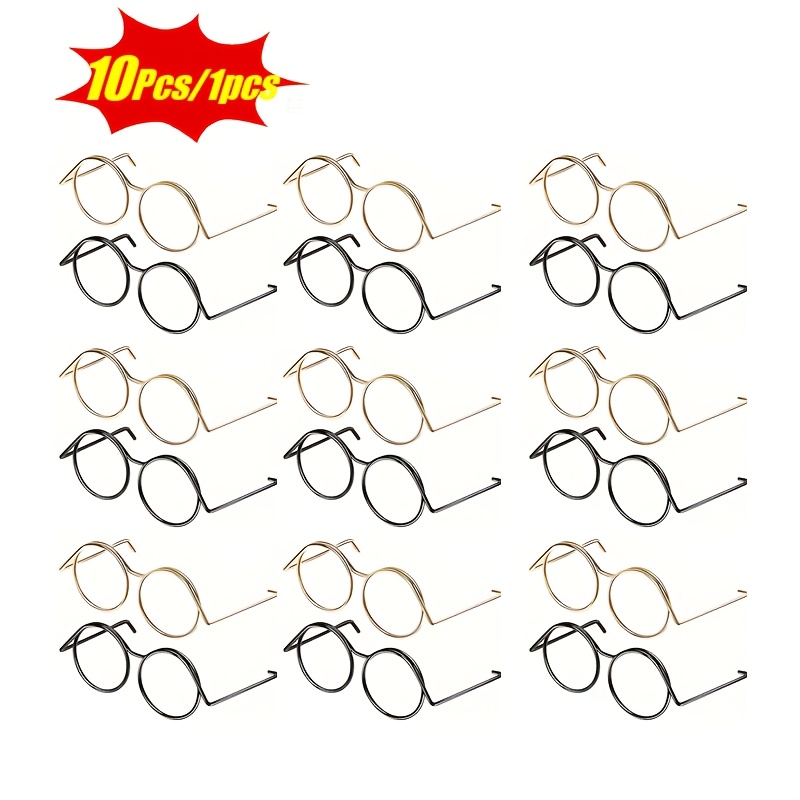 

10pcs/1pc Small Metal Glasses Frames, For Diy Crafts, Art Projects, Mobile Phone Case Decoration, Home Decoration And Christmas Decoration, Room Decor