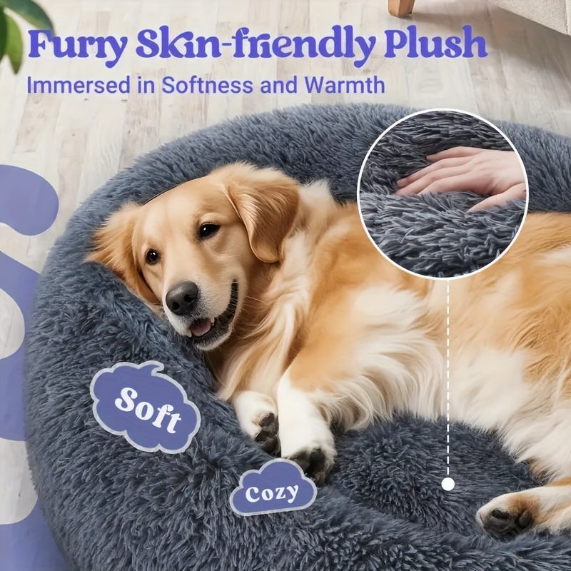 2025 upgrade   calming plush pet cushion sofa bed dog bed   fluffy pillow nest for cats small to medium dogs ultra soft comfortable nesting haven Product details 5