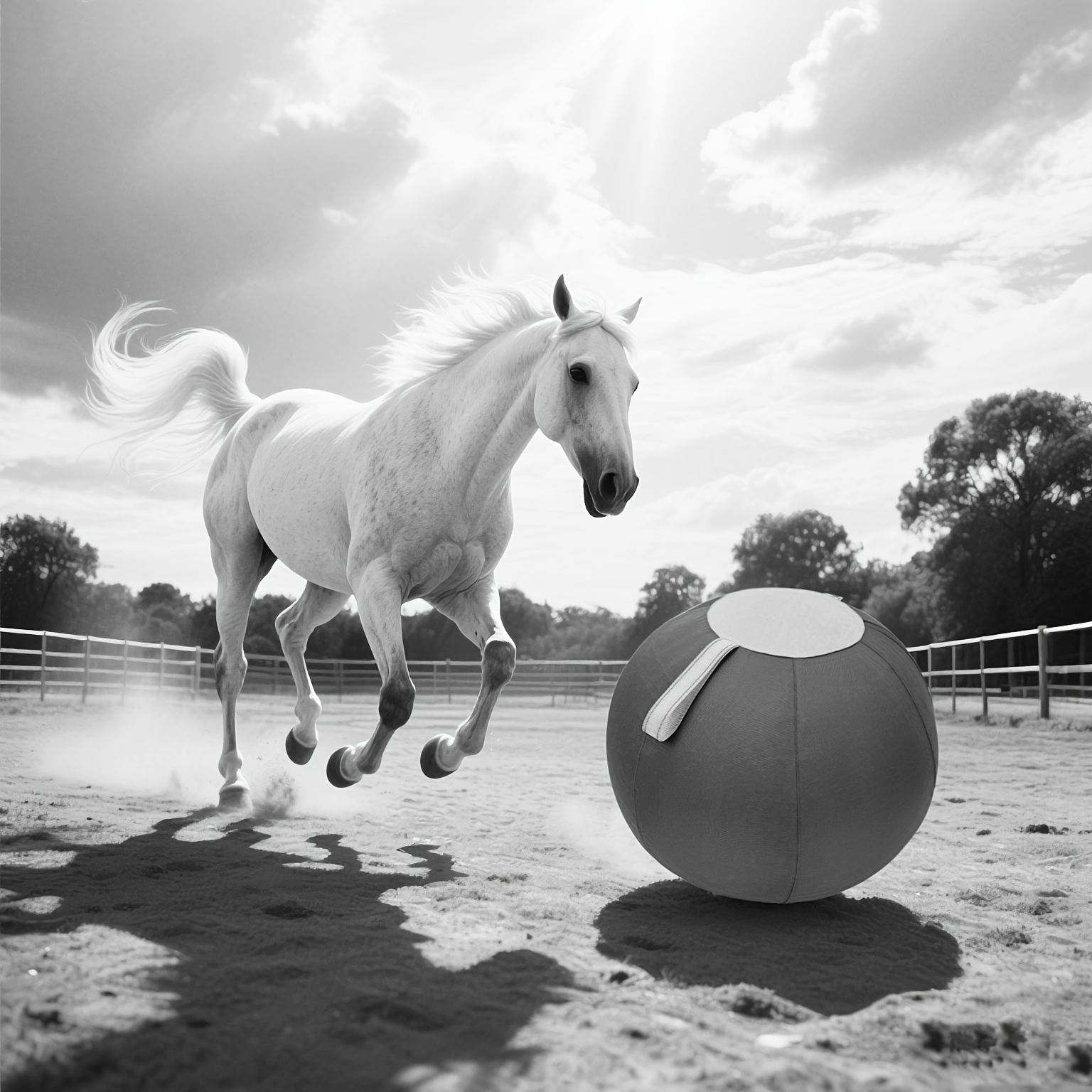 TEMU Large Toys; Big With Cover, Stable Training, Belt With Toys And Grazing Ball Cover Anti-burst Silicone Training Ball For Horses, Goats, Dogs To Play With