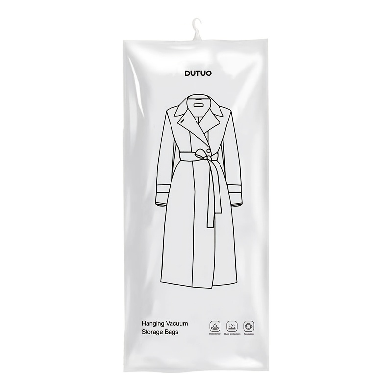 TEMU Hanging Vacuum Storage Bag Set, Space- Vacuum Sealed Bags, Extra Thick Long Size Storage Bags, Suitable For Closet Organization, Suits, Dresses,