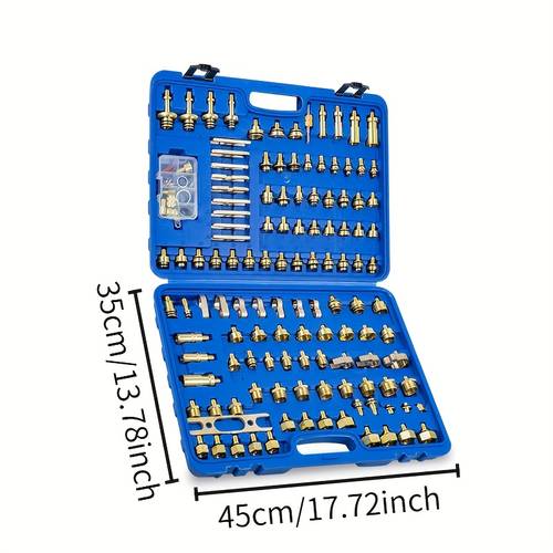 tétel kép masdsi 128 db kiváló minőségű tiszta réz autóklíma szivárgás teszt készlet gumigyűrűvel, erős tömítés, klíma szivárgás detektor, a/c kompresszor javító eszközkészlet, kompatibilis a legtöbb járművel