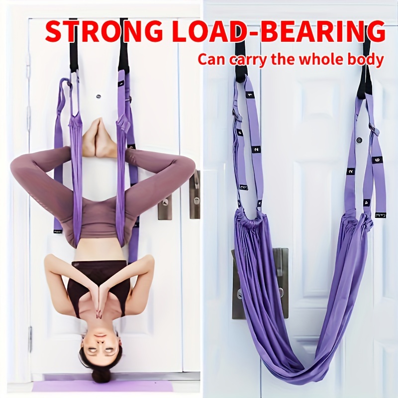 

1 Adjustable Yoga Sling With 4 Straps For Aerial Yoga, Pilates And Fitness Swing - Increases And Strengthens Muscles.