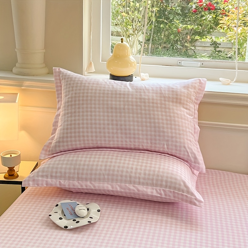 TEMU 2pcs Checkered Printed Pillowcases, 100% Polyester Fleece Fabric, Soft And Skin-friendly, Comfortable And Breathable, Suitable For All Scenes,