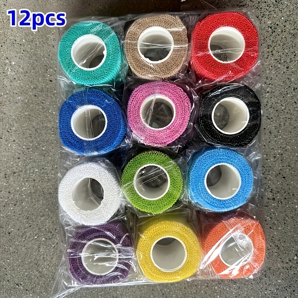 12/roll Mixed Color Self-adhesive Sports Bandage, Pet Bandage, Non-woven Bandage, Adhesive Gauze, Suitable For Dogs, Cats, Horses, Birds, Ankles, Knees, Wrists, Self-adhesive Sports Bandage