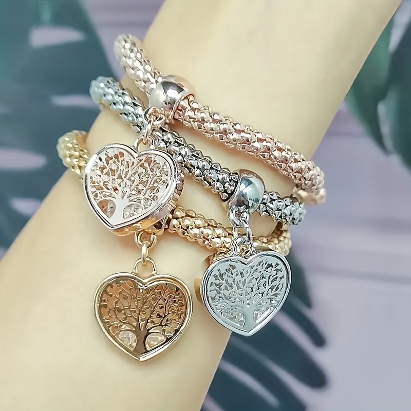 Set Of 3 Stylish Tree Of Life Bracelets