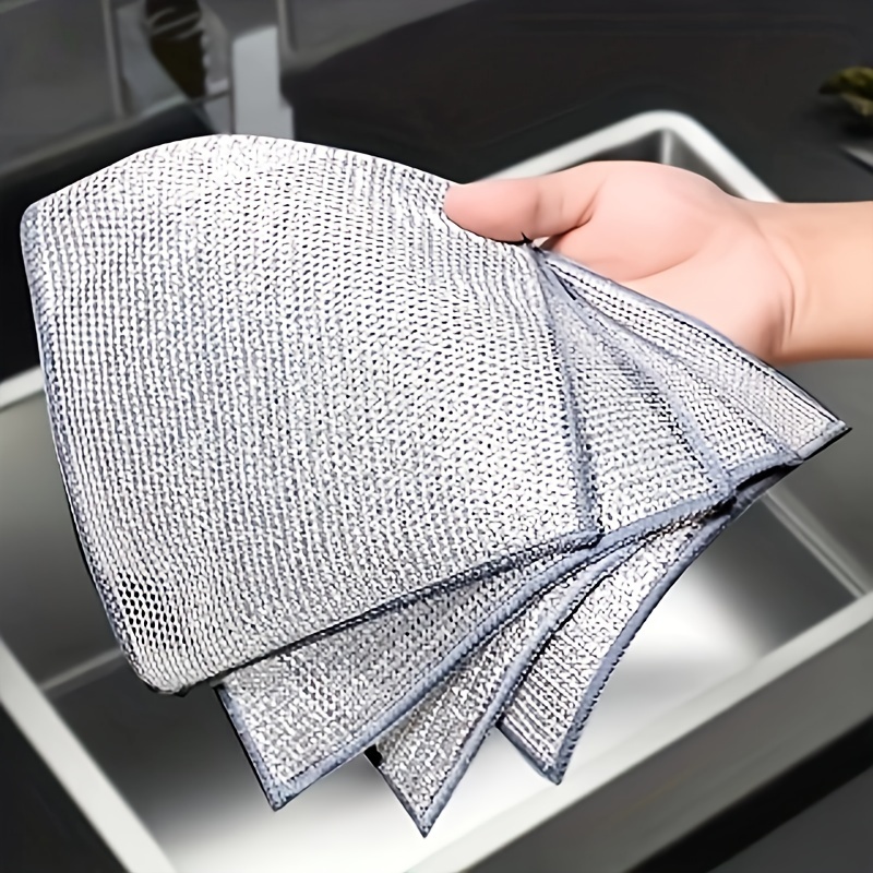 

1pc Ultrafine Fiber Steel Wire Soap Pad - Double-sided Kitchen Dish Scrubber, Suitable For Tableware And Cookware