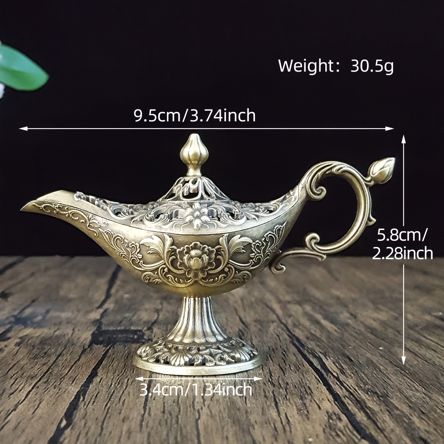 Image of 1pc Lamp Shaped Diffuser, Incense Smoke Dispenser, Wishing Lamp Desktop Decoration Craft, Perfect For Eid Al-fitr, New Year, Eid , Sacrifice Festival