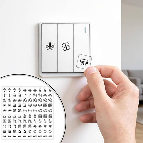 100pcs switch labels set self home switch identification for heating controls in homes and offices non electrical
