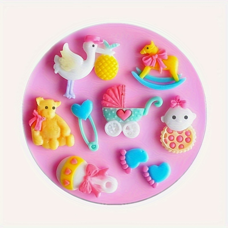 

Silicone Baking Mold For Stroller & Feet Designs - Fondant, Chocolate, Clay & Soap Crafting, Cake Mold, Bottle