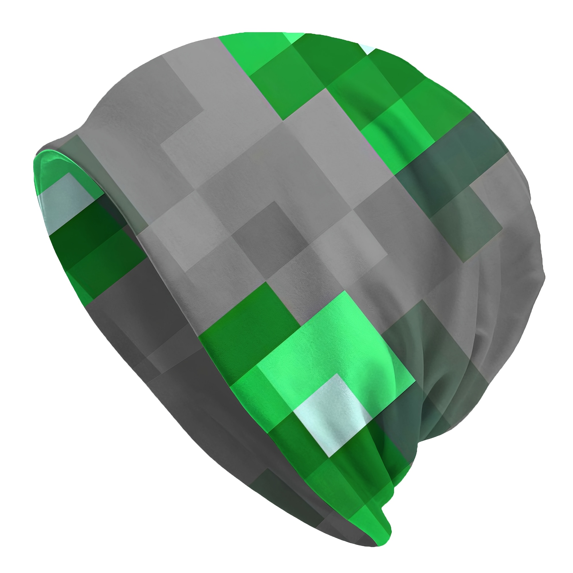 E-shop Pixeliertes Smaragd-Erzmuster Geometrisches Abstraktes Graues Farb Unisex Beanie Mütze Hip Hop Cap Strickmütze Ohne Krempe für Outdoor Freizeit