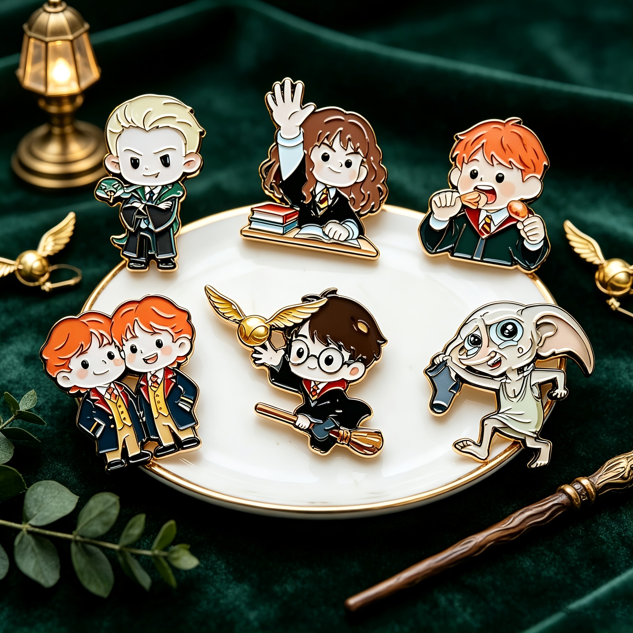 TEMU 6pcs, Harry Potter Series Men's Decorative Brooches, Ideal For Collection And Fashion, Perfect Gift For New Year/christmas/birthday/party