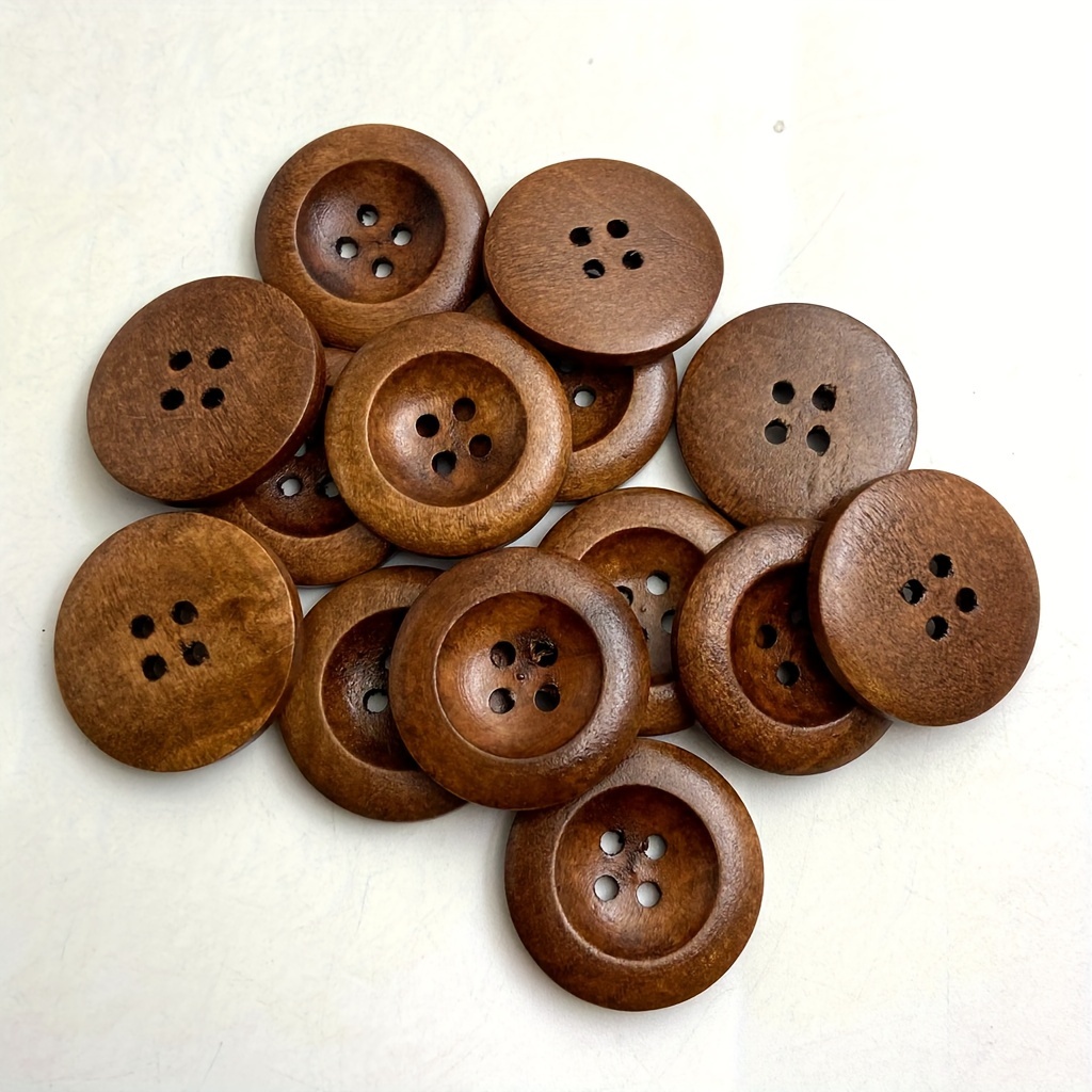 

15pcs Buttons, 25mm Four-hole Crafting Buttons For Coats, Windbreakers, And Handmade Clothing, Craft Supplies|round Button Shape|handcrafted Look, Buttons For Clothes