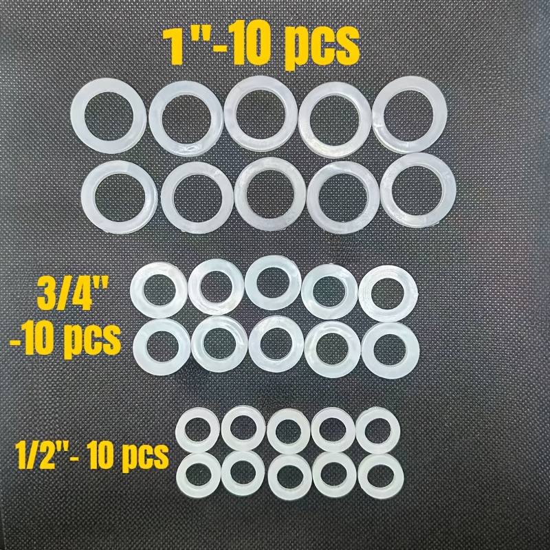 E-shop 10 Stück je (Mehrfachpackung geeignet für Faltenbälge Schraubendichtungen) weißes flaches Dichtungs- & Unterlegscheiben-Set, hitzebeständig,