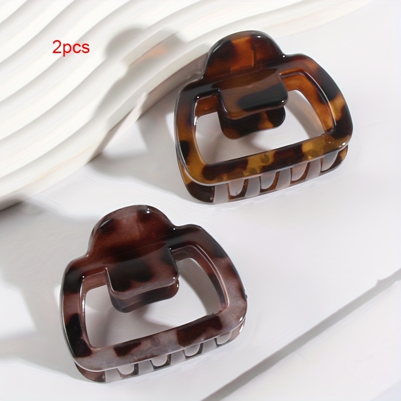 E-shop 4er/2er Pack Temperament Easy Leopard Print Quadratische Haarspange Damen Haarband für den Hinterkopf Tägliches Haarstyling Halbe Haarschmuck