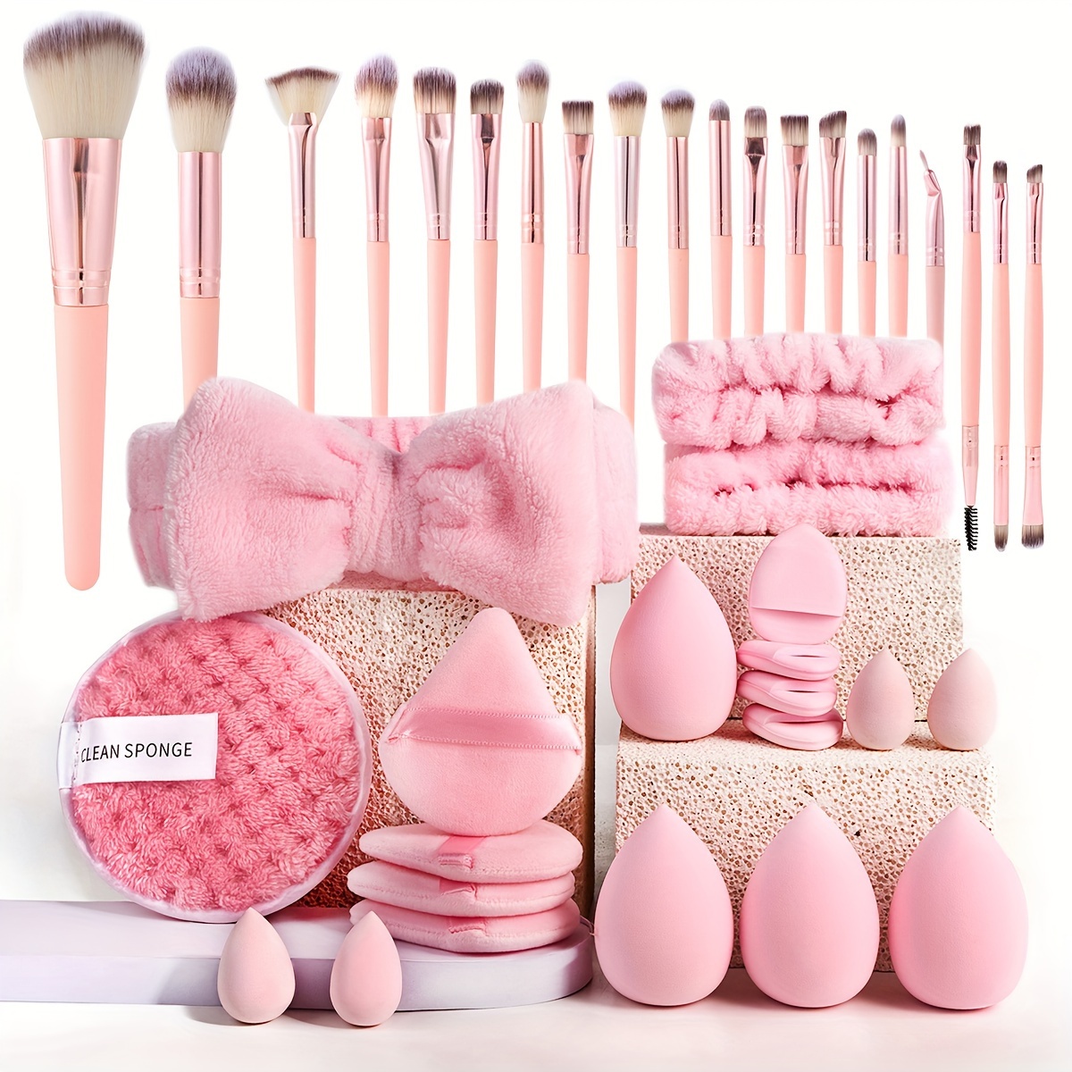 

20/40 Pink Makeup Kit Complete Makeup Brush Set: Soft Brushes, Beauty Eggs, , And More For All Your Beauty Needs, Birthday Christmas New Year