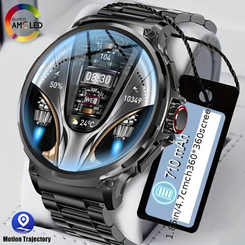 mens smart watch wireless call answer dial calls 1 85 inch touch hd screen display sports music fitness smart watch for men step counting mode outdoor sports watch for men