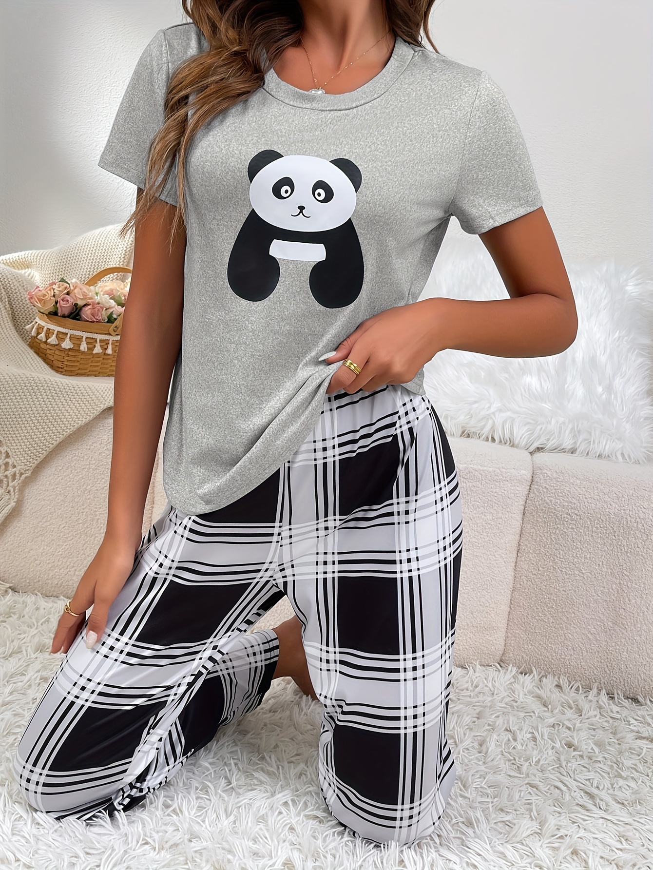 Women's Cute Panda Printed Sleep Pants