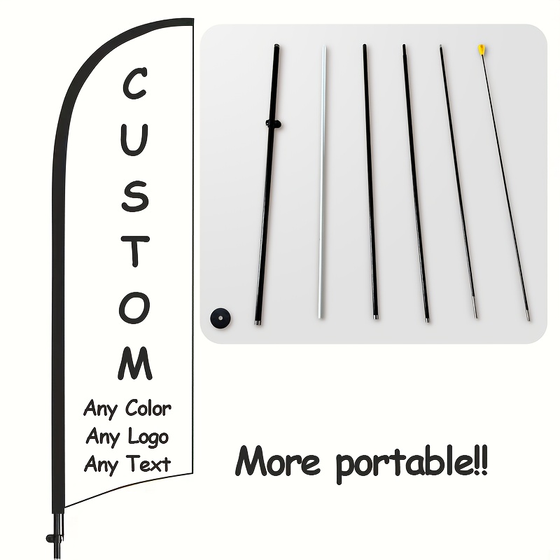 

Customizable Banner Set With Fiberglass Pole, Portable Size For Easy Carrying - Personalize With , Image, Text - Ideal For Advertising, Home Decor & Events, , Party