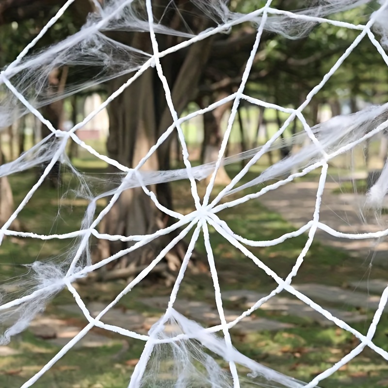 

Spider Web Halloween Decoration White Creepy New Spider Web Create A Terrifying Atmosphere For Fixed In Windows, Houses, Gardens, Or Backyards 1.5m/59 Inch 5 Turns