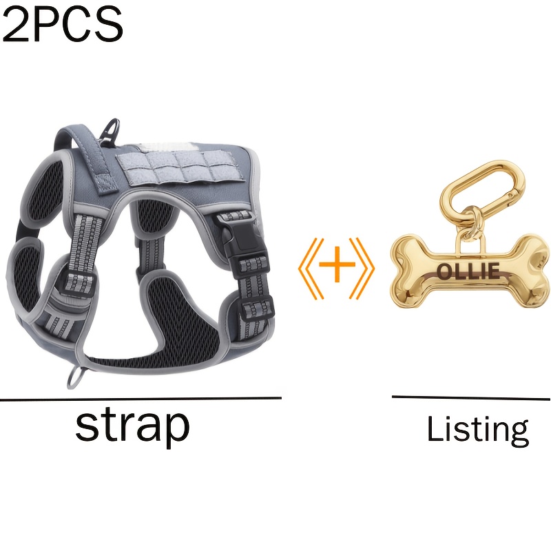 dog harness with name sold on Temu United States
