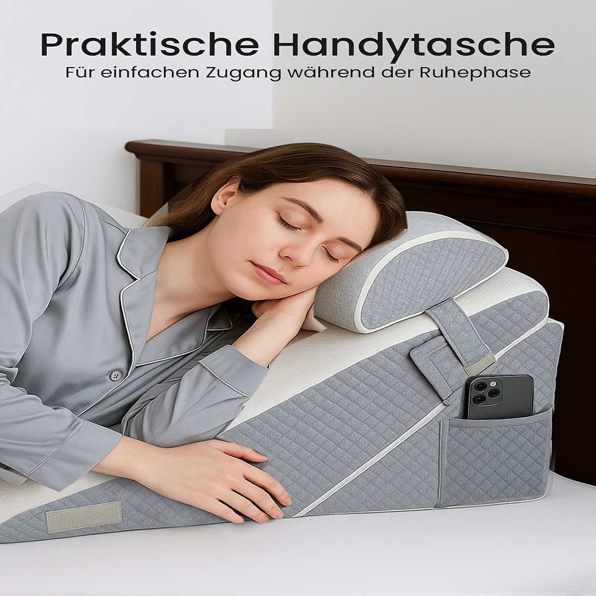 Adjustable Wedge Pillow - Suitable For Beds And Sofas, Providing Head/leg And Back Support For Nighttime Use - High-density Foam Pillow, Ideal For Reading And Watching Tv.