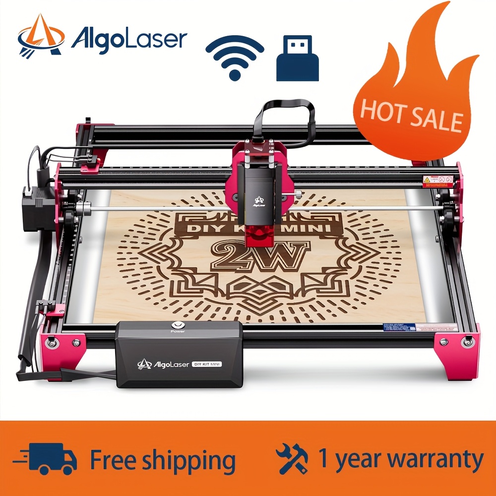 

Algolaser Diy Kit 2w Laser Engraver, Laser Cutter And High Laser Engraving Machine For Personalized Gifts, Business Cards, Cnc Machine For Diy Wood, Metal, Acrylic, Leather, Paper, Glass