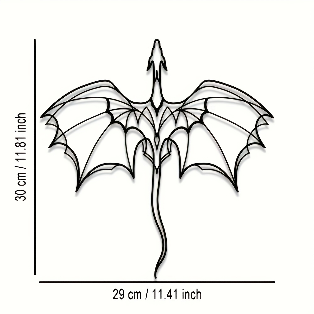 Image of 1pc Of Minimalist Metal Wall Art - Geometric , Home Decoration, Suitable For Living Room, Bedroom, Garden, Balcony - Black Silhouette, Perfect Gift, Dragon Decoration, Perfect For Room Decoration