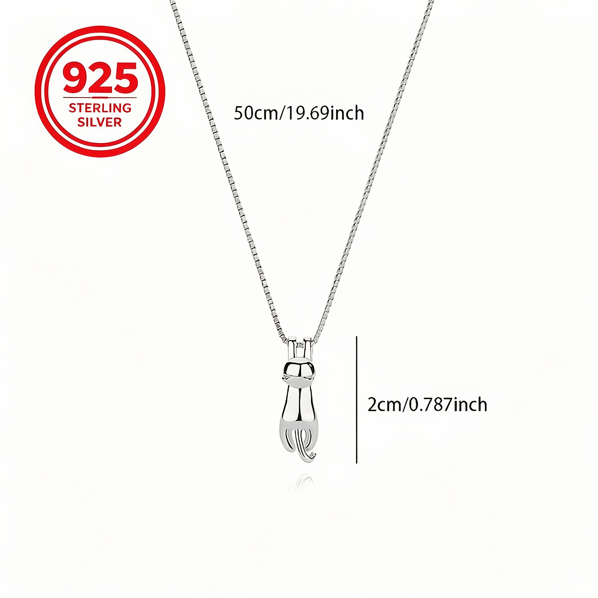 925 Silver Cat Climbing Pendant Necklace, Gift for Couples
