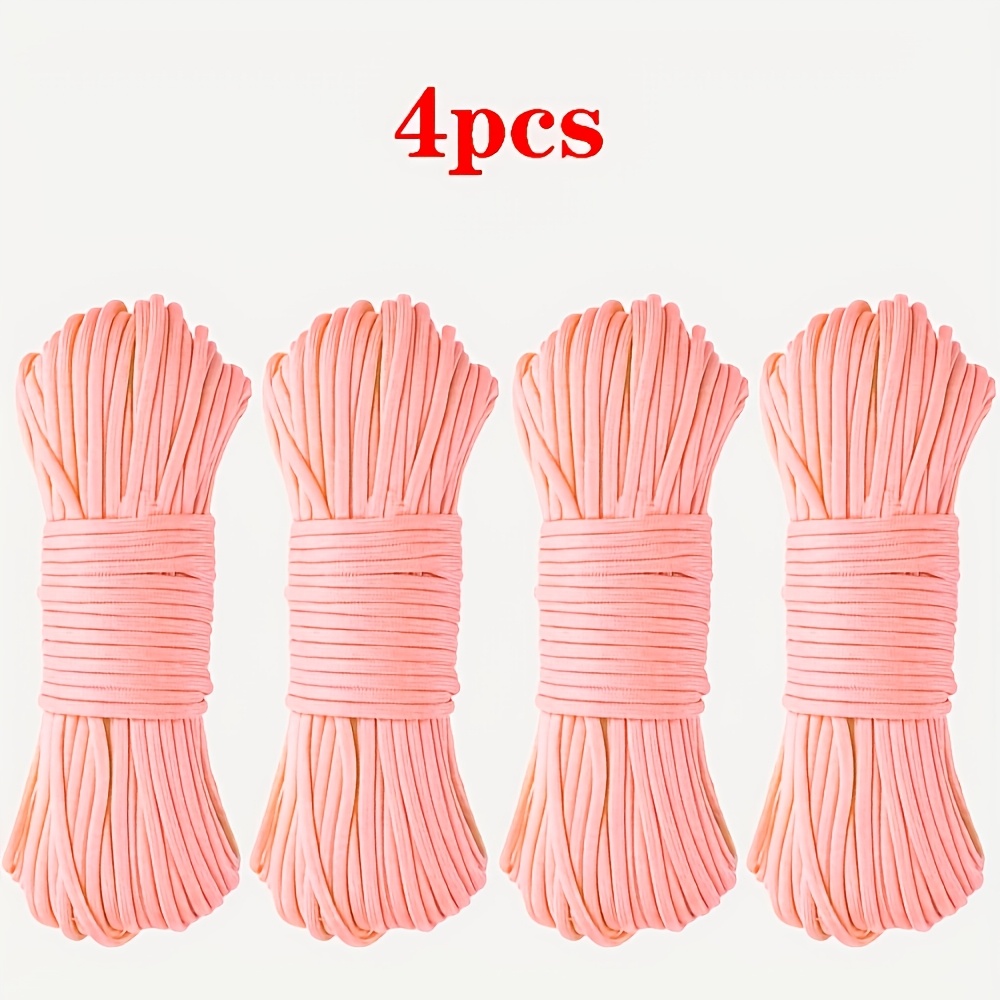 TEMU 4pcs 3-meter Fluorescent Luminous Ropes, With A Diameter Of 4mm And Of Luminous Nylon Rope, Suitable For Camping. Woven Into Bracelets,