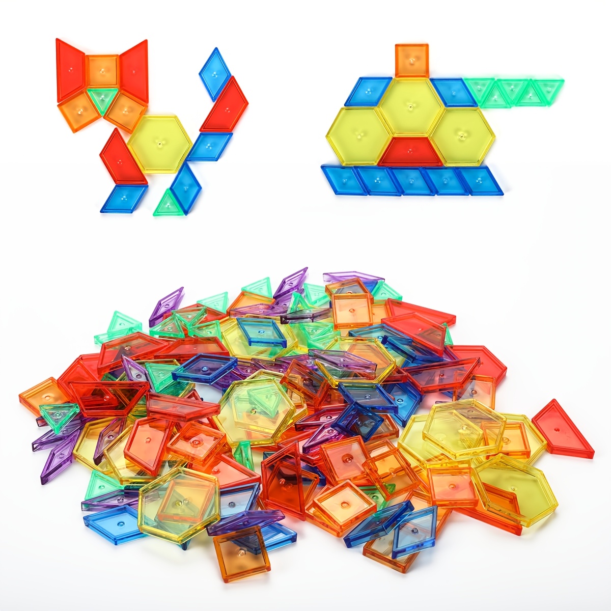 Translucent Pattern Blocks for Educational Light Table Play