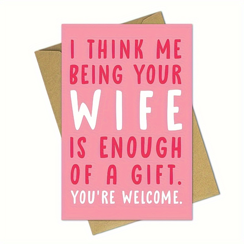 1pc Funny Valentine's Day And Anniversary Greeting Card For Wife ...