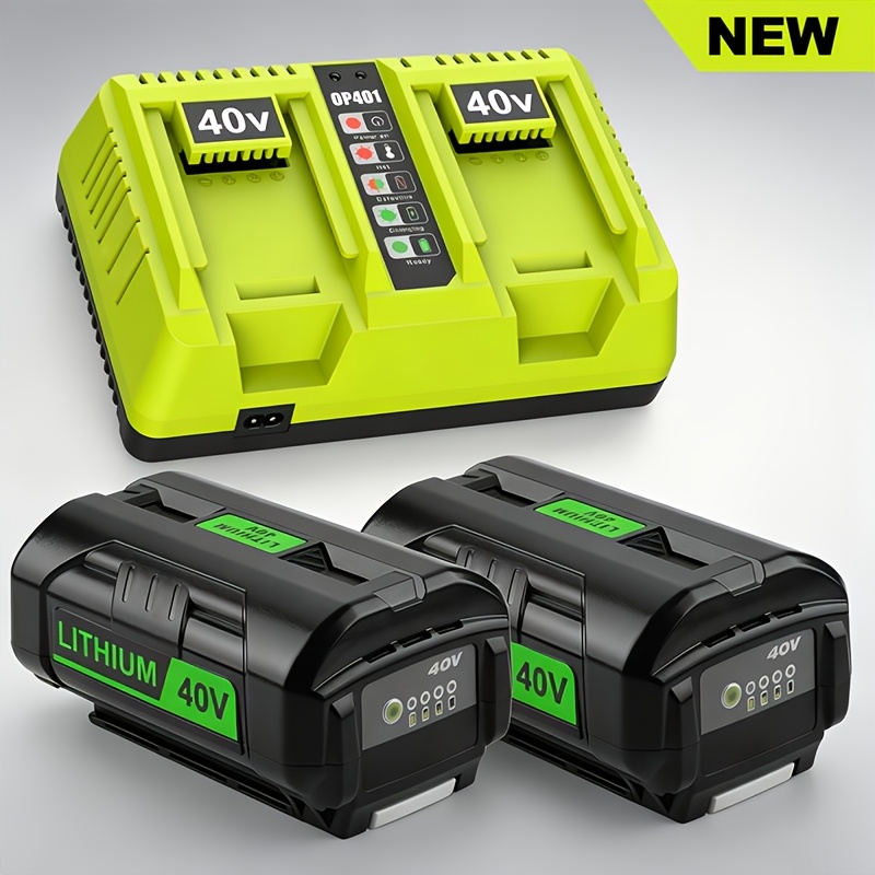 TEMU 2 Pack 6.5ah Replacement For Ryobi 40v Battery Op4026 Op4030 0p4040 Op4050 Op4060, Power Tool Battery Packs