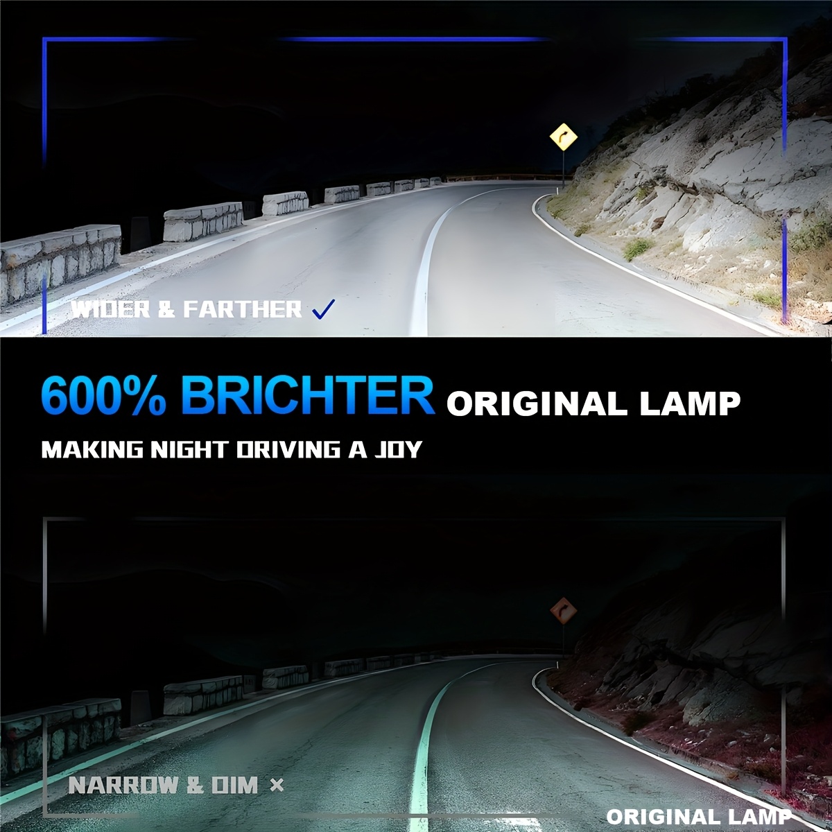 2 шт. 2025 новейшие h7 led проекторные лампы для автомобильных фар с линзой - h7,     6000k, высокая яркость, комплект охлаждения с  -вентилятором для транспортных средств подробные сведения 1