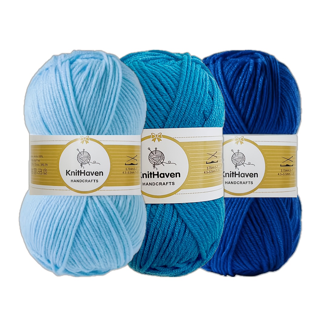 TEMU 3 piezas, Hermoso set de ovillos de lana , para manualidades de tejido, a , 100% acrílico
