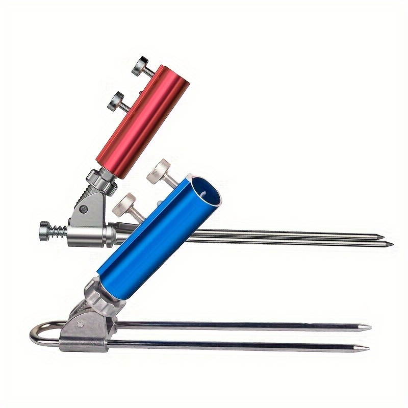 1pc Blue/red Fishing Rod Holder With Alloy Frame And Automatic Rebound Rod  Rest Bracket Fork
