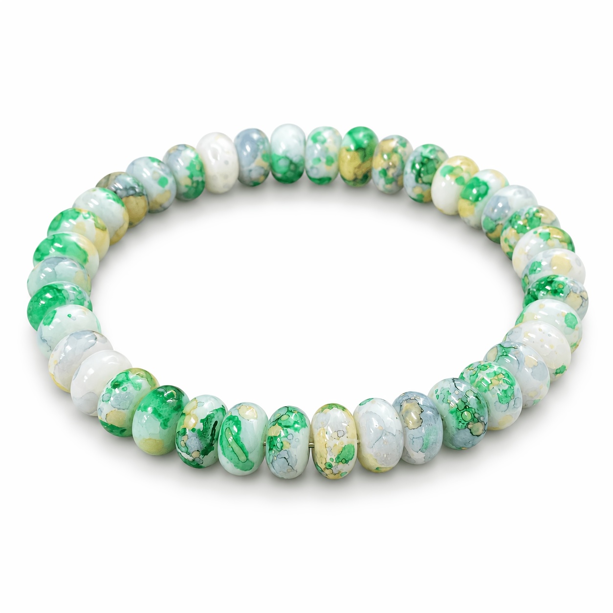 Women's Tiling Agate Abacus Bead String Bracelet, Wealth Attraction