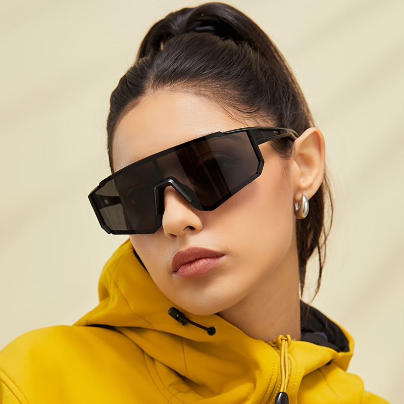 Sports Wrap Around Sunglasses For Women Men Mirrored Lens Fashion Rimless  Sun Shades For Cycling Beach Party