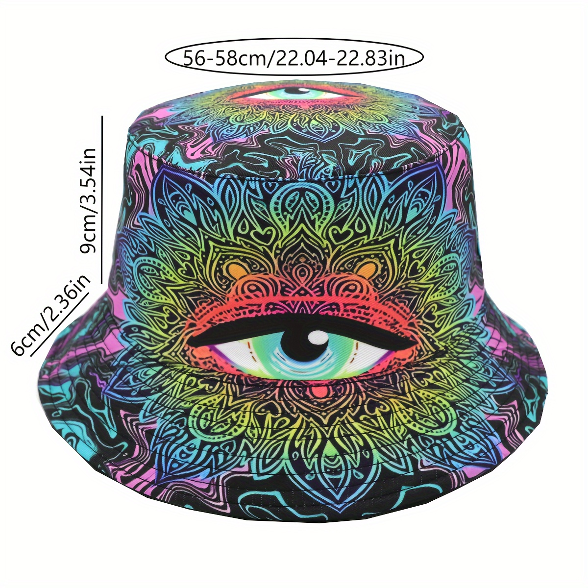 Psychedelic Horror Eye Design Halloween Bucket Hat
