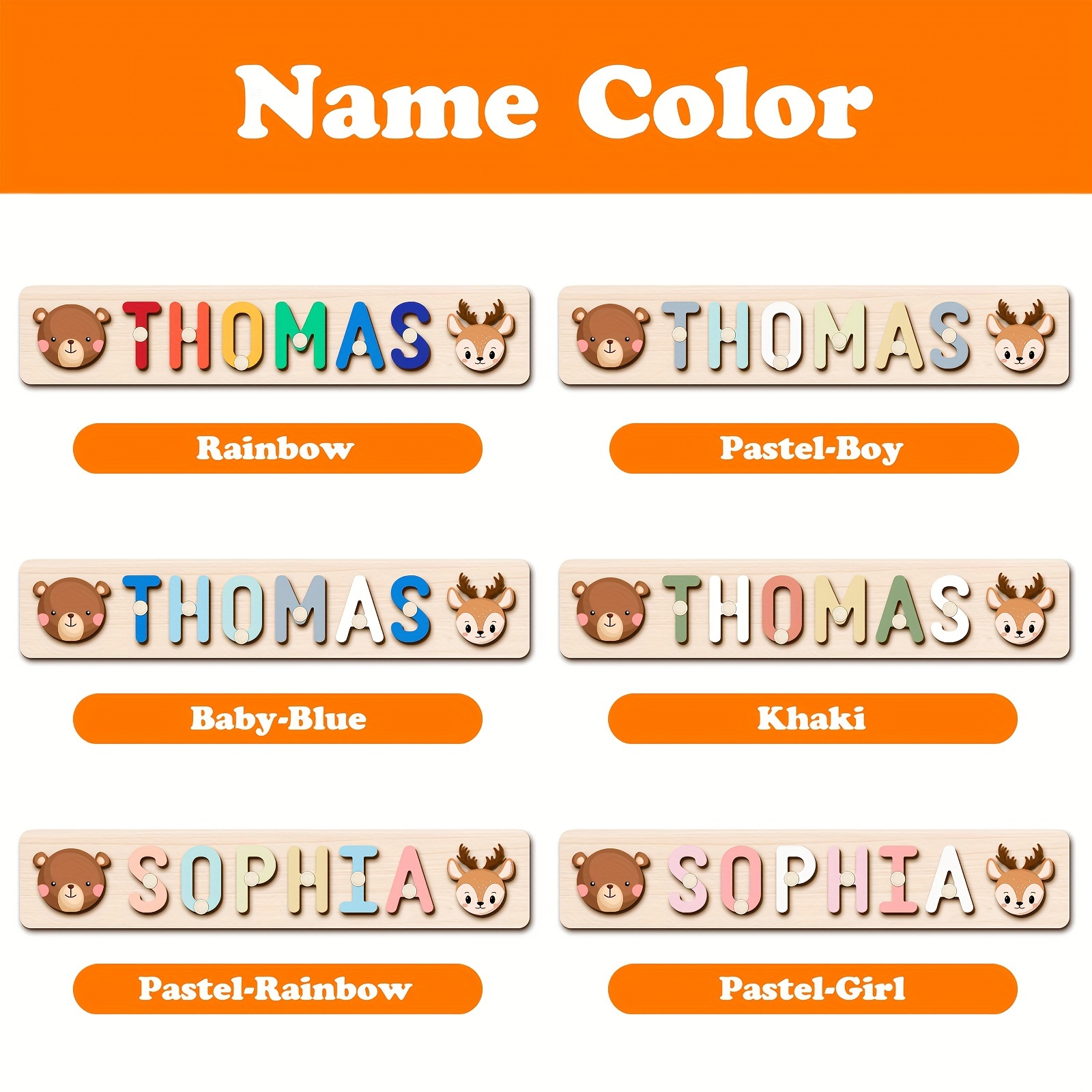 Personalized Wooden Name Puzzle, Educational Toy for Kids