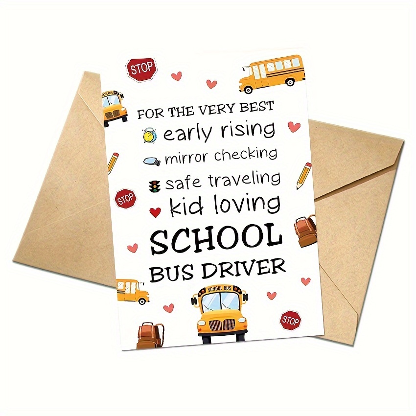 

Bus Driver Appreciation Card With Envelope - Thank You, Retirement & End-of-year Gifts