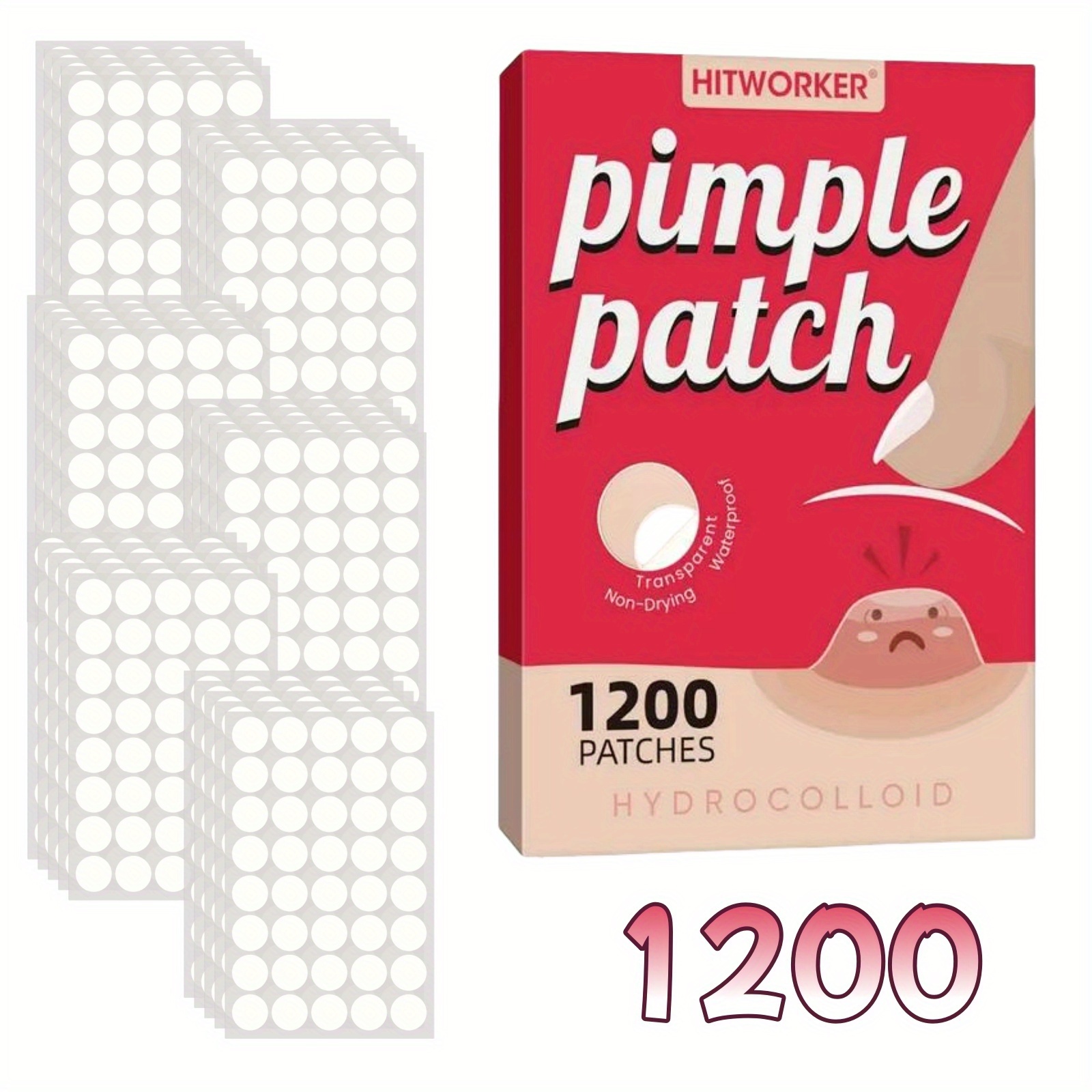 Image of 1200 High-quality Hydrocolloid Patches That Hide And Protect Blemishes, Designed To And Non-irritating, Waterproof Yet Breathable, Essential For Skincare