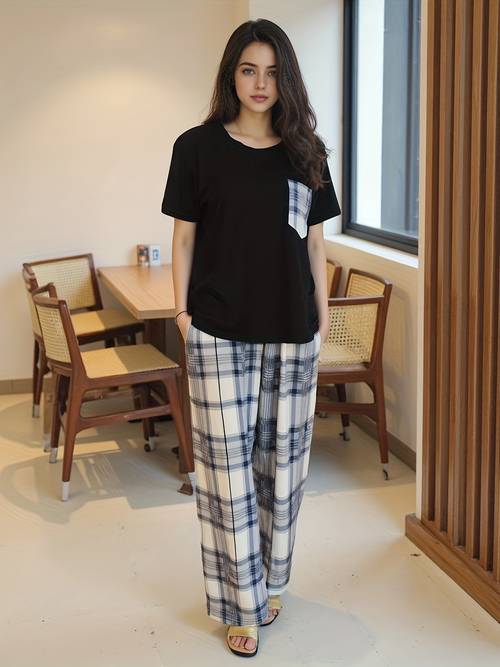 solid color printed pocket short sleeved plus size womens top loose and versatile short sleeved comfortable casual summer top without pants