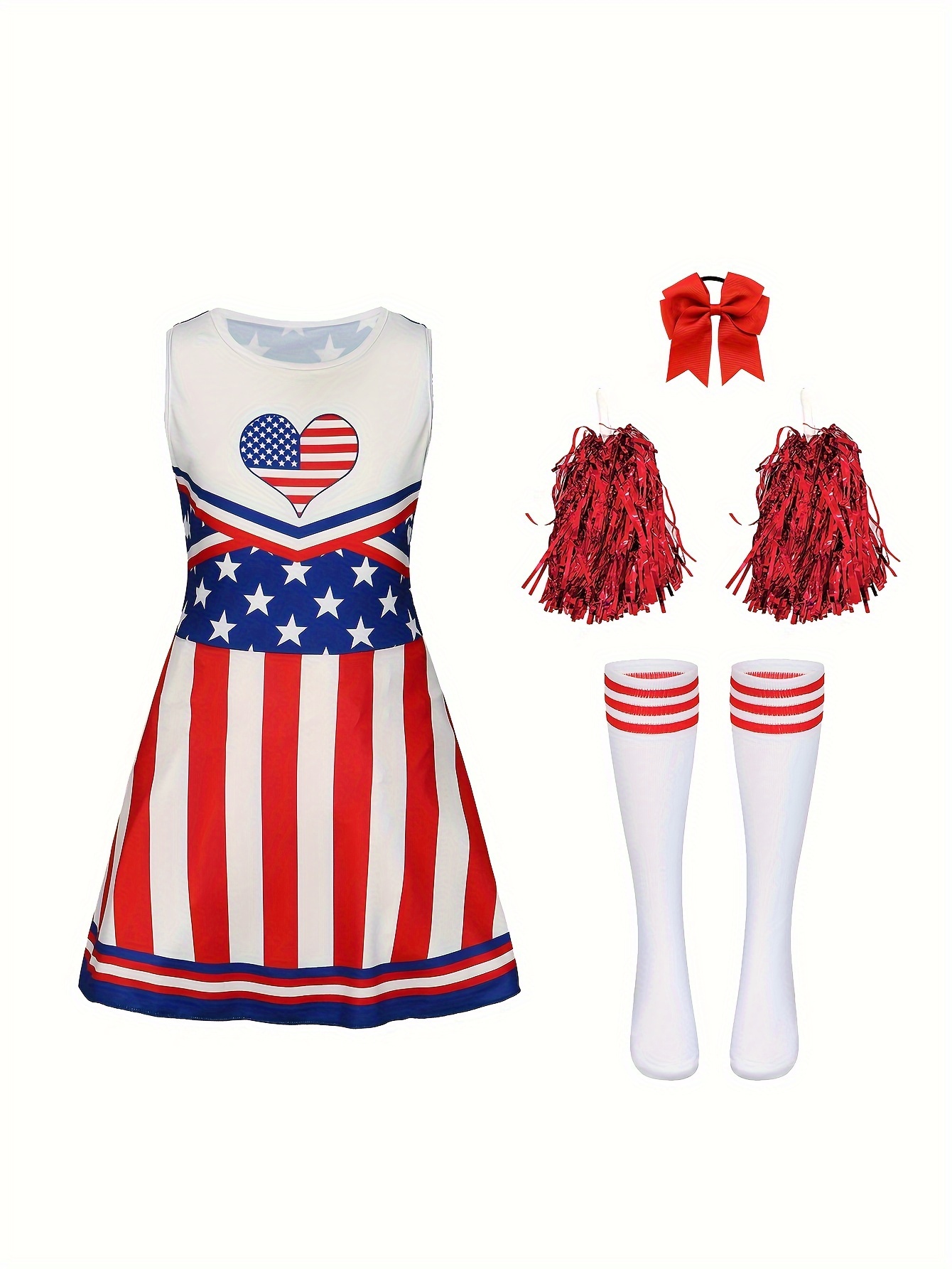 holiday cheerleading dress set cute kids performance outfit Temu
