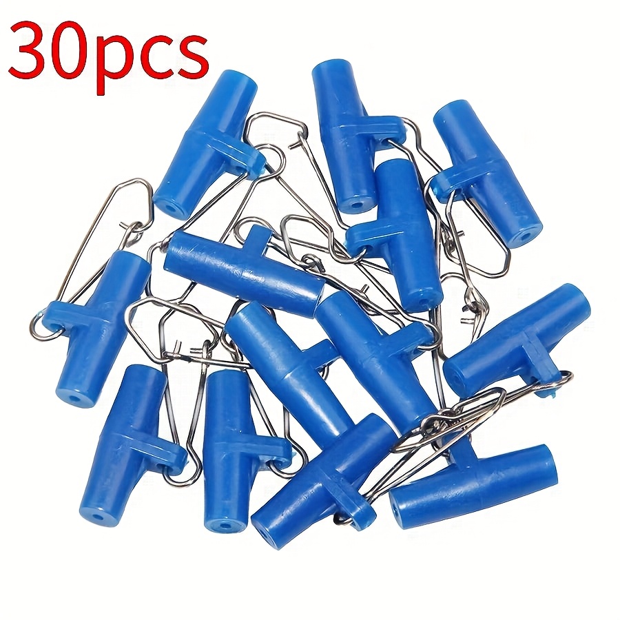 TEMU 30pcs Of Sinker Slides For Fishing, Featuring Connectors. Made From Durable Abs With A Blue , Additions Come In A Compact Storage Box, Perfect