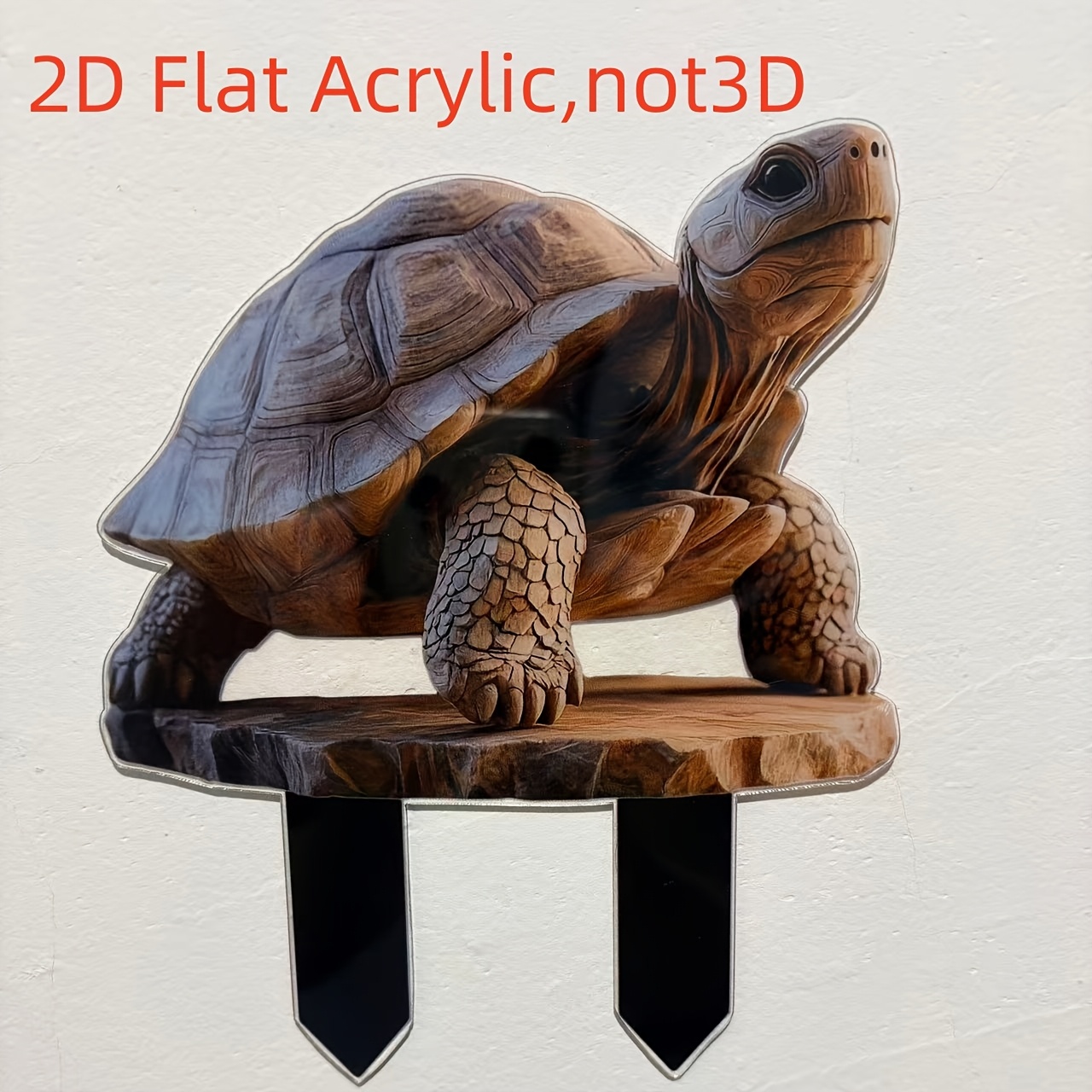 TEMU 2d Flat, [2d Flat] 1pc, 2d Flat, Bohemian Style, Acrylic Garden Plaque With Turtle Design, Weatherproof Outdoor Decoration, Suitable For Flower