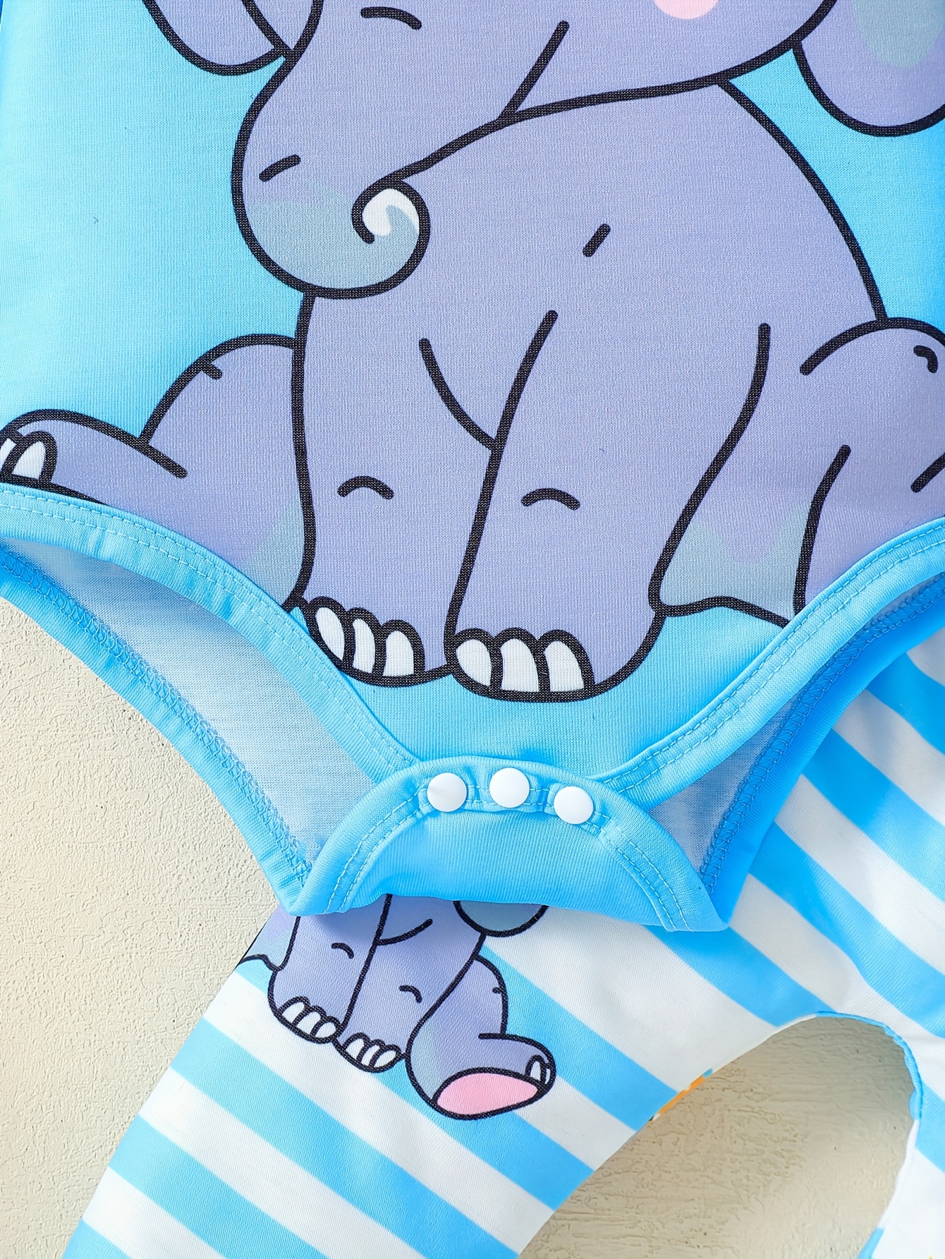 HAO6 Olifant Romper 3-delig pak - Schattige Olifant Onesie met Bijpassende Broek & Muts, Lange Mouwen Ronde Hals Jumpsuit, Wasmachinebestendig voor & Unisex Kleding (Lente/Herfst), Perfect voor Buiten