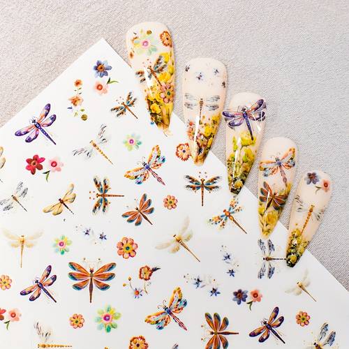 1pc floral nail stickers summer holiday self art decals for diy manicure womens craft gifts vibrant colors plastic fingernail stickers manicure accessories intricate patterns
