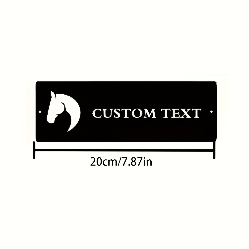 TEMU [2d Flat] Custom Wooden Horse Head Sign - Personalized Equestrian Door Plaque, Elegant Horse Silhouette Design, Durable Wall Hanging Barn Decor,