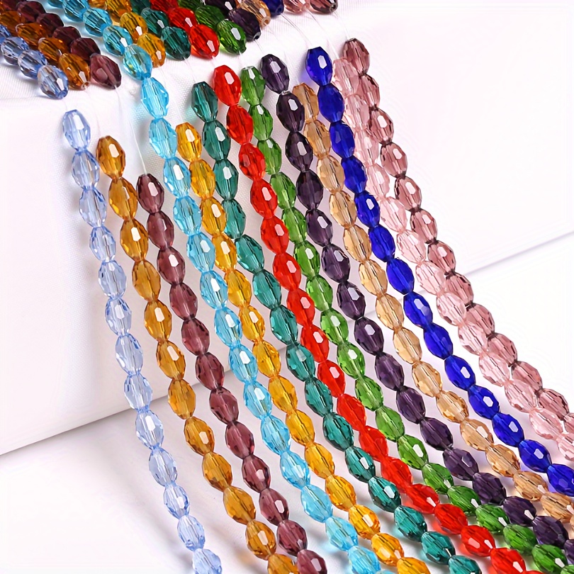 

50pcs 8x12mm Crystal Water Drop Straight Hole Machine Grinding Glass Crystal Curtain Loose Beads Diy Beading Decors Jewelry Making Accessories